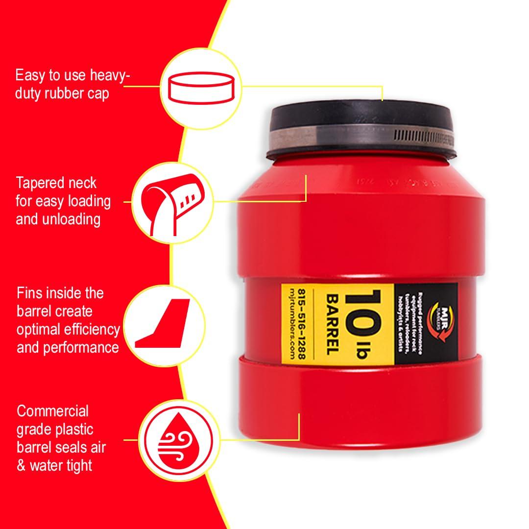 MJR Tumblers MJR Tumblers Commercial Duty 10lb Rock Tumbler. Capable of Running 4 Different Barrel Sizes & Combinations. Unmatched Quality, Durability & Versatility. MJR is a USA Disabled & Veteran Owned Company.