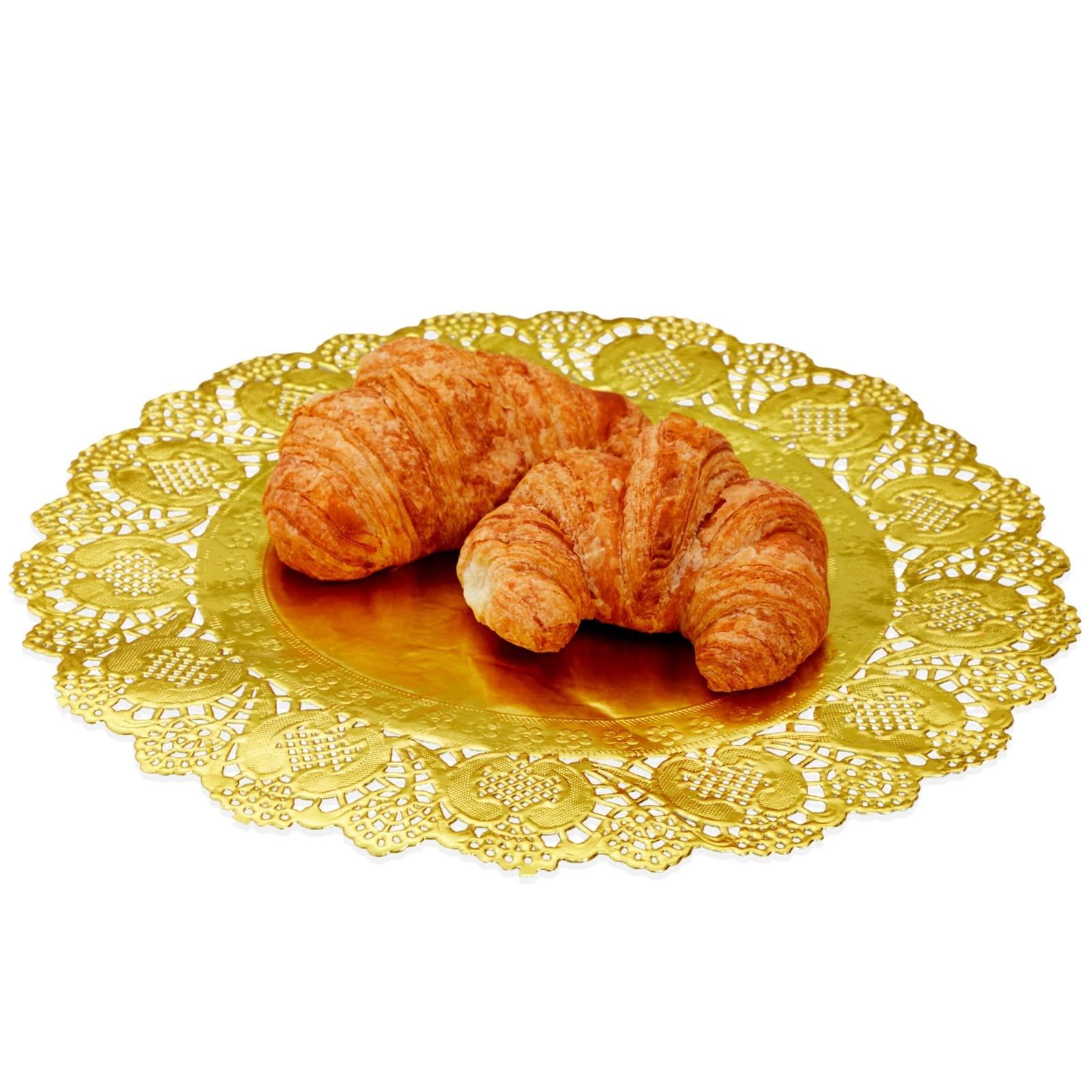 Juvale Juvale 60 Pack Round Paper Placemats for Dining Table, Formal Events, Decorative Gold Lace Paper Doilies, Bulk Disposable Charger Plates for Cakes, Desserts, and Baked Goods (12 in)