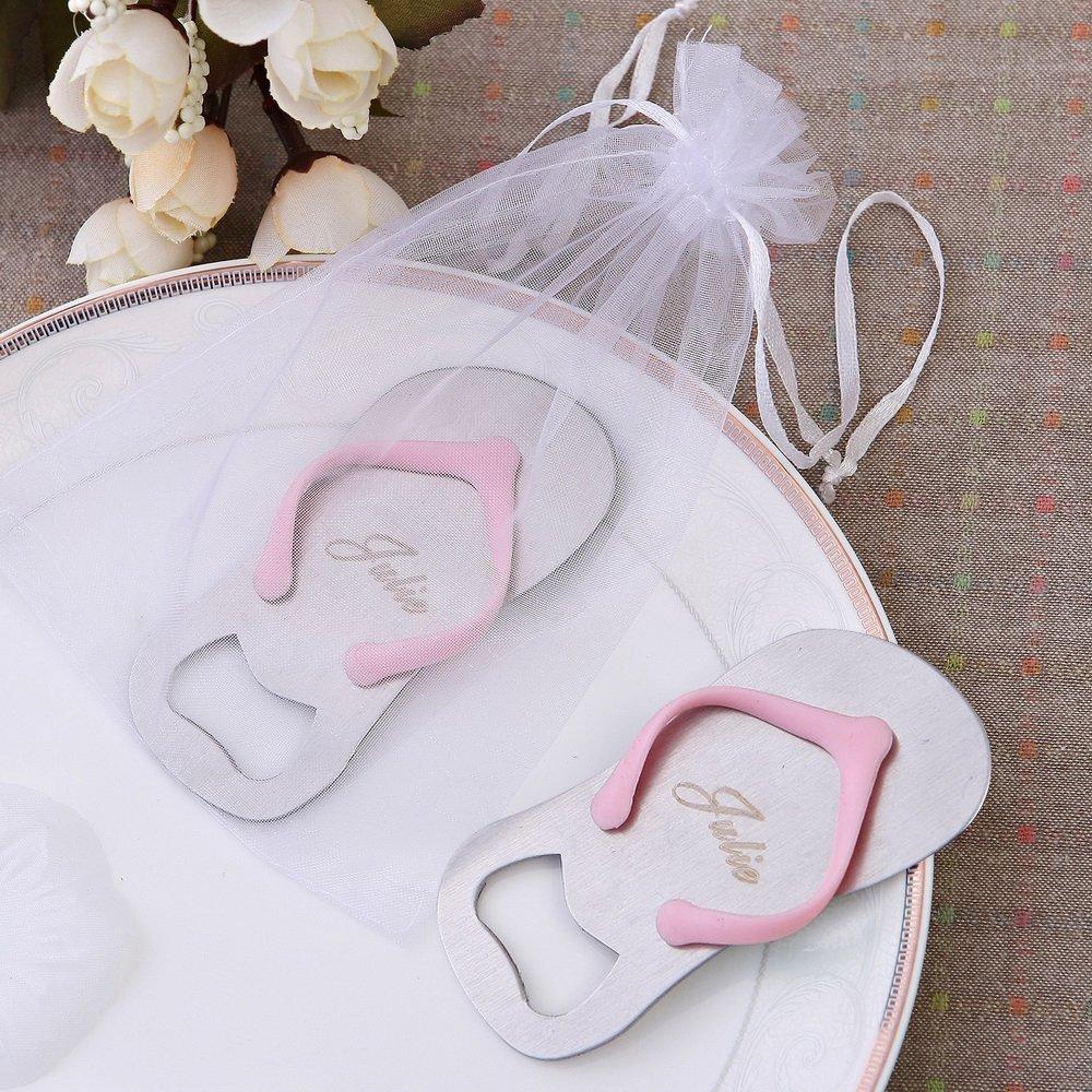 KateMelon KateMelon Wedding Favors Personalized Pop the Top Flip-Flop Bottle Opener (200, Pink)
