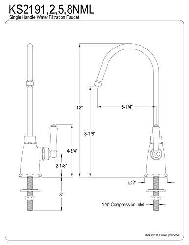 Kingston Brass KINGSTON BRASS KS2192NML Magellan Cold Water Filtration Faucet, Polished Brass
