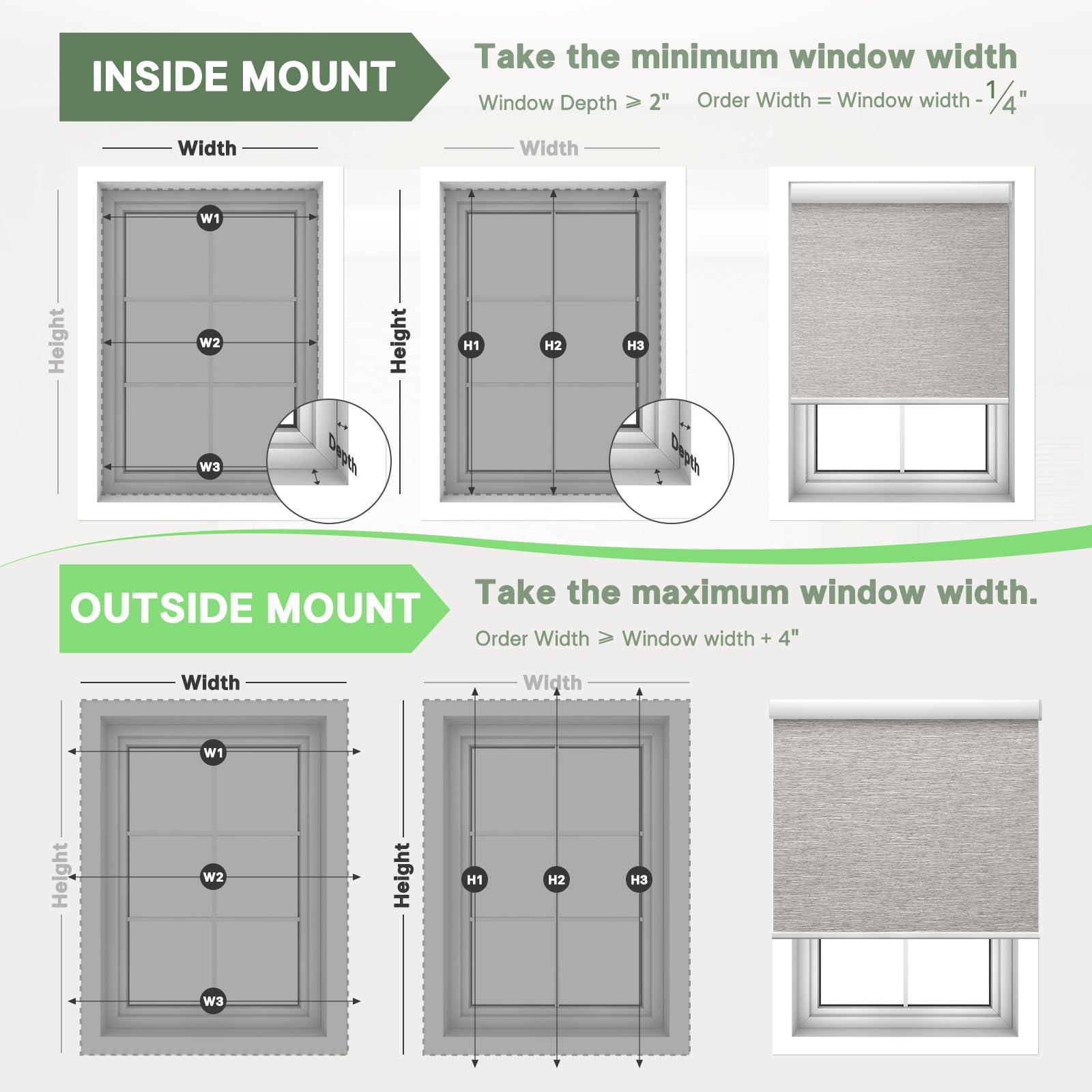 Hapadif Motorized Blinds with Remote,Cordless Automatic Roller Shades for Windows,Blackout Smart Electric BlindsGrey,39" W x 72" H