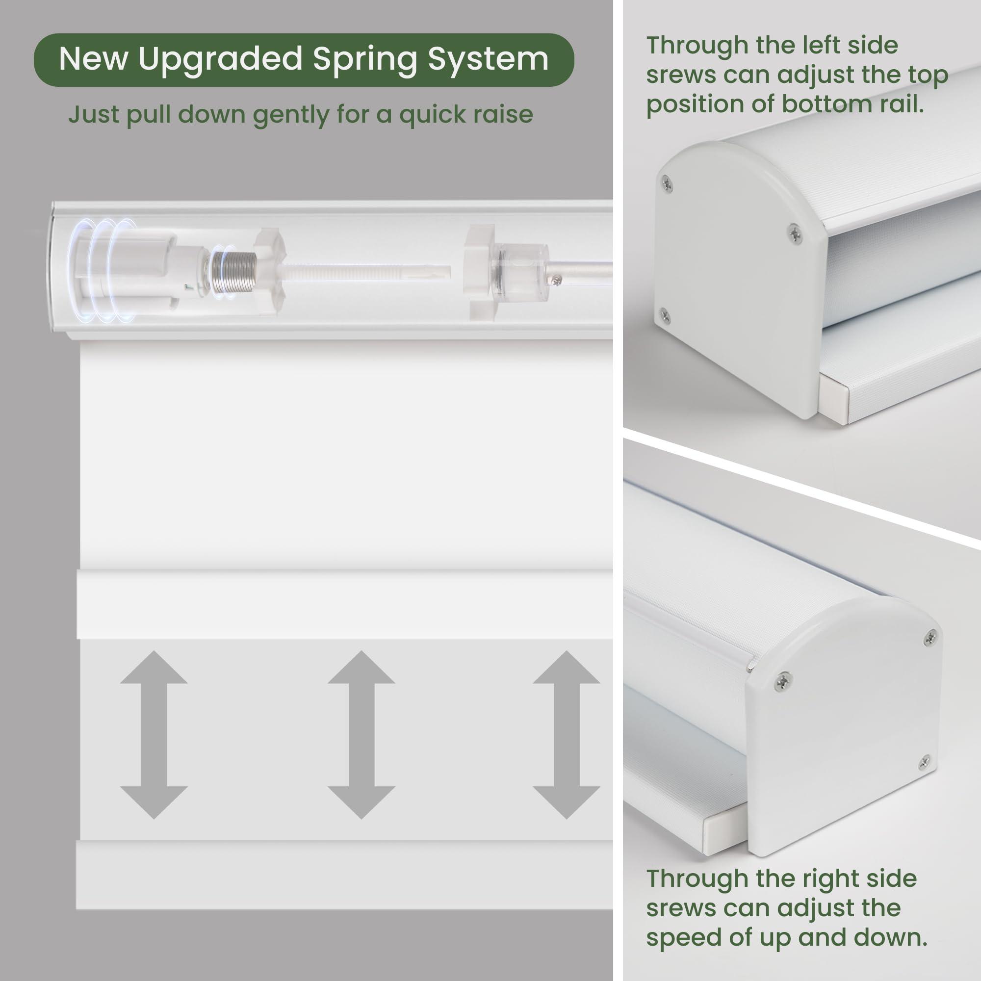 HOTSOON HOTSOON Blackout Roller Window Shades Cordless Simple Style Roller Shades Spring System Cassette Valance Roll Up Blinds for Windows, Door, Black, 56" W x 60" H