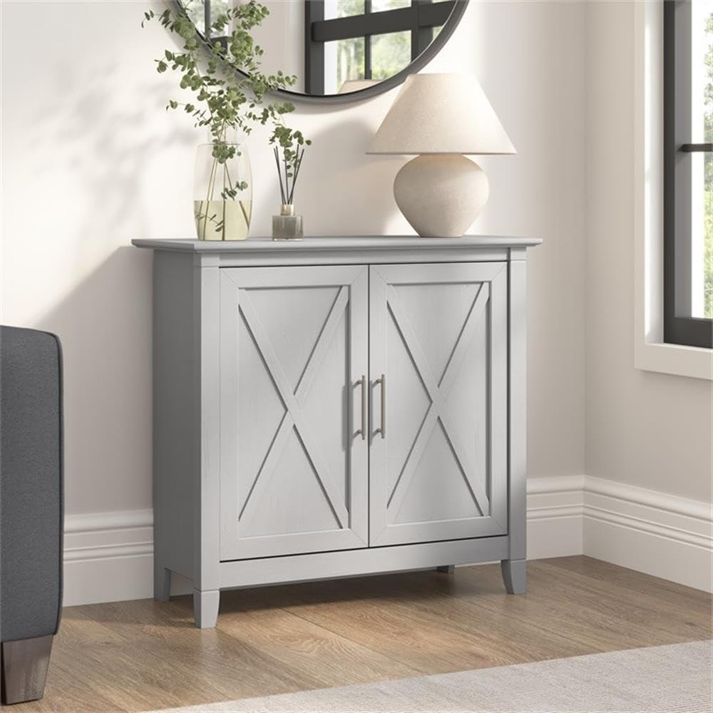 Bush Furniture Bush Furniture Key West Small Storage Cabinet with Doors and Shelves in Cape Cod Gray, 2 Door Accent Chest for Home Office, Living Room, Entryway