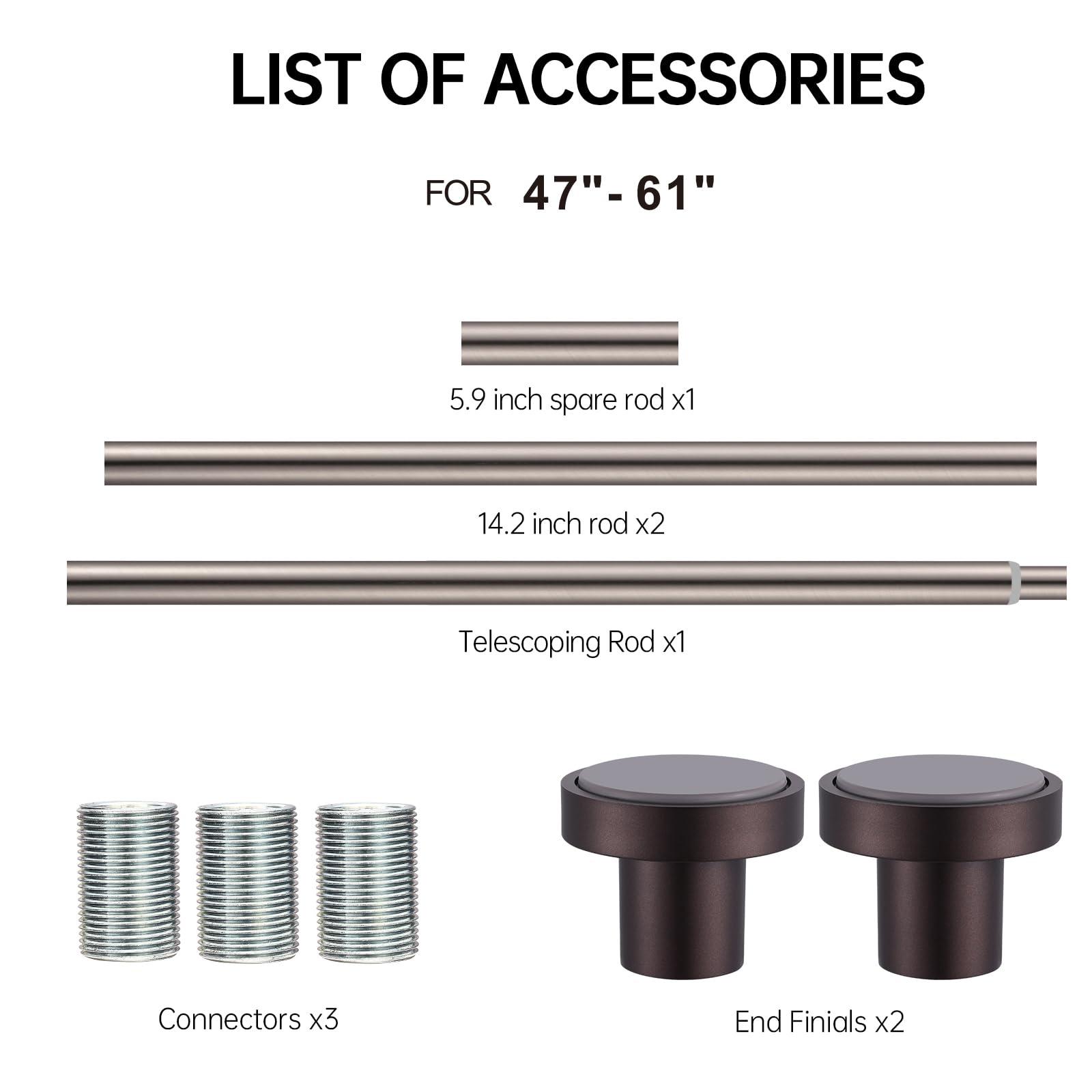 BRIOFOX BRIOFOX Shower Curtain Rod Adjustable 32-61 Inch, Spring Tension Shower Rod No Drilling Non Slip, Matte Bronze