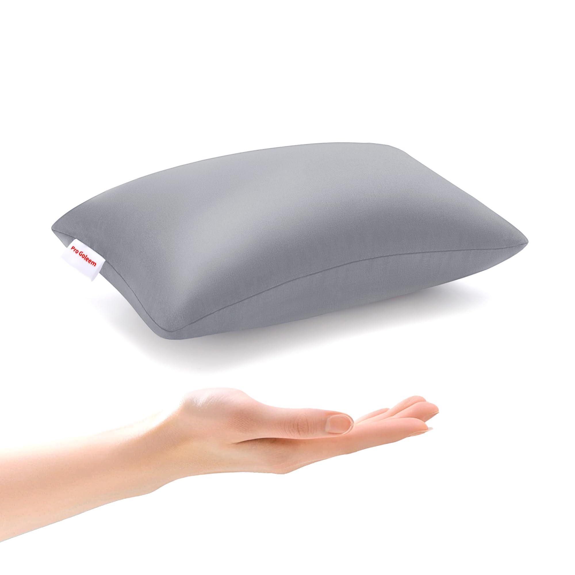 Pro Goleem Pro Goleem Small Pillow 11x6x2.5 Small Pillows for Sleeping and Traveling Mini Pillow with Name Tag Tiny Pillow for Kids Pillow Neck Lumbar Knee Nap Pillow Pet Pillow, Gray