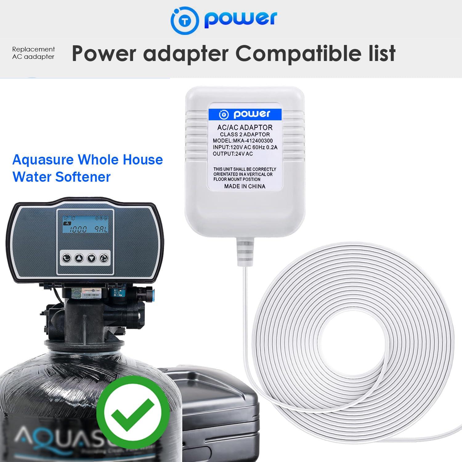 T POWER T Power 24V AC-AC Adapter for Aquasure Harmony AS-HS48D AQT-56SE AS-HS64D & Pro+Aqua PRO-S-80E MWY-DH120-AC2400450 PRO-WELL-1E Water Softener Meter Control A101518282 Class 2 Power Supply Charger