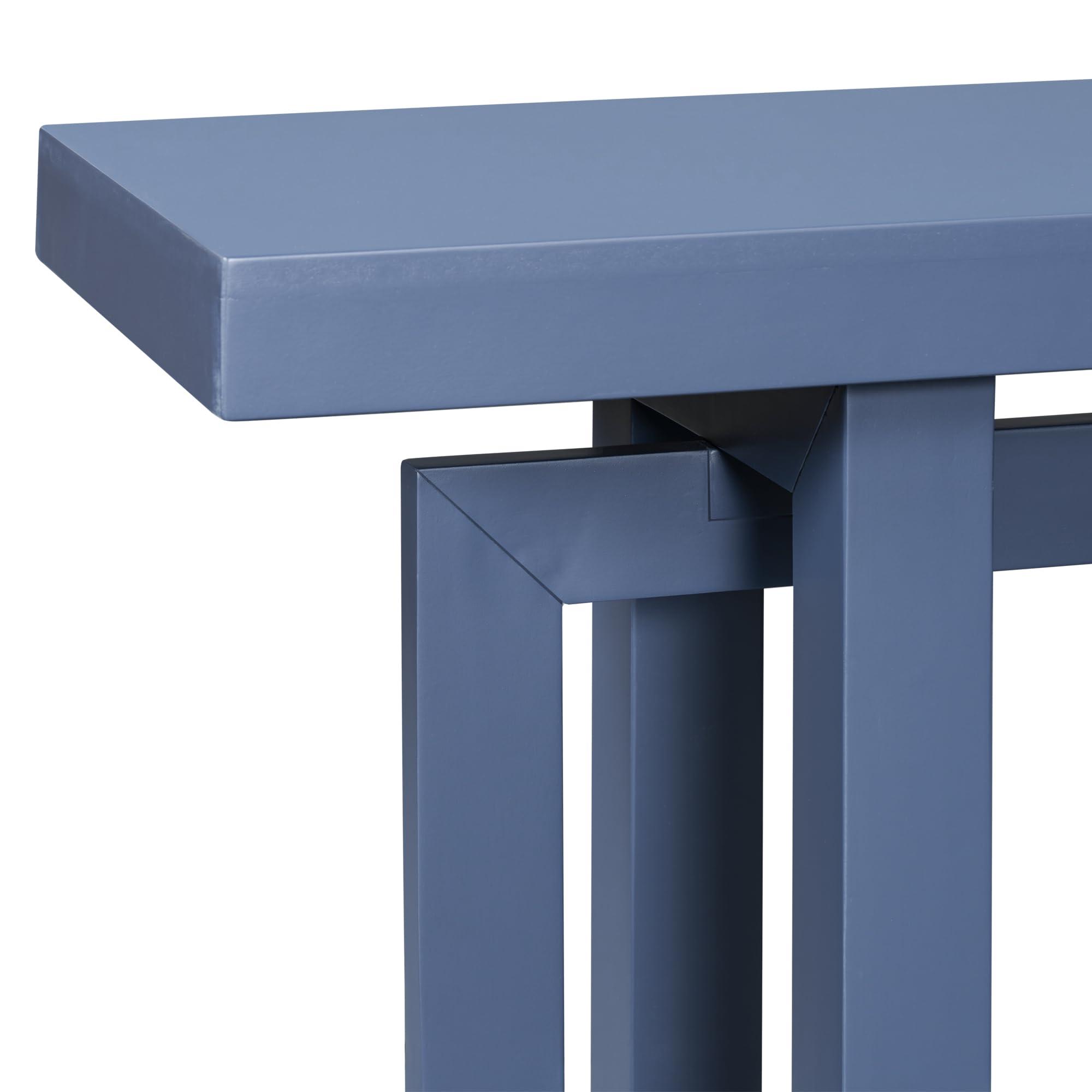 HZXINKEDZSW HZXINKEDZSW Contemporary Console Table Sofa Side Table with Wood Tabletop, 59'' Extra Long Accent Entryway Table with Wood Legs for Hallway Living Room Foyer Corridor (Navy Blue)