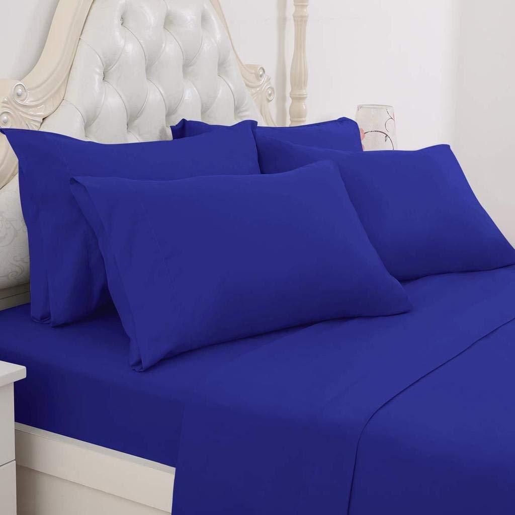 B$R Bedding\'s #Top Selling On Amazon Sheet Set- 6 PCs Egyptian Cotton (35 inches deep matteress)- 600 TC Royal Blue Solid, Emperor