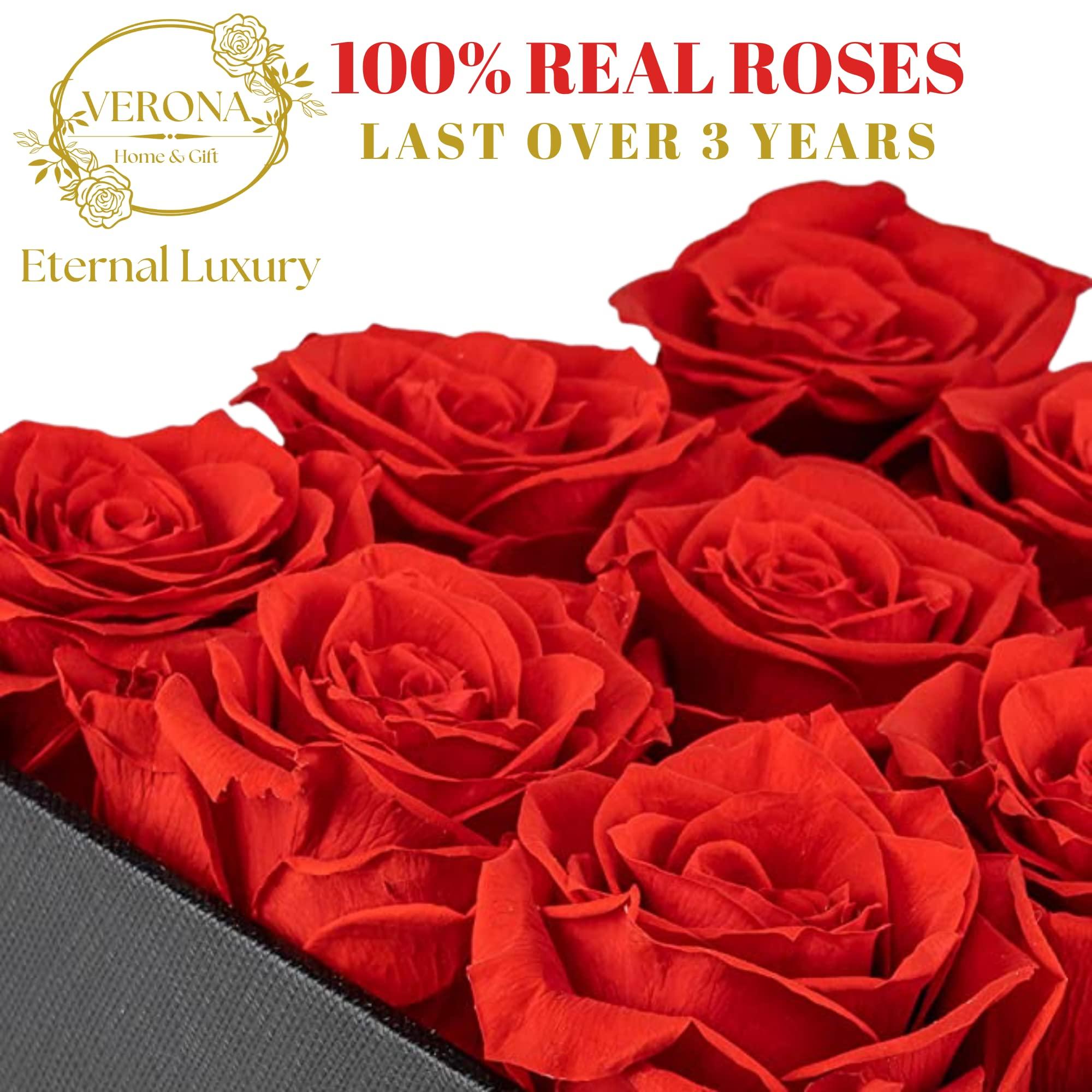 Verona Home & Gift PRESERVED ROSES | GIFT Flowers | 100% REAL ROSES That Lasts for Years | Gift for her | Flowers for ALL OCCASIONS ready to GIFT, Birthday Gift, Valentine\'s Day Gift (6 PINK Roses (white box))