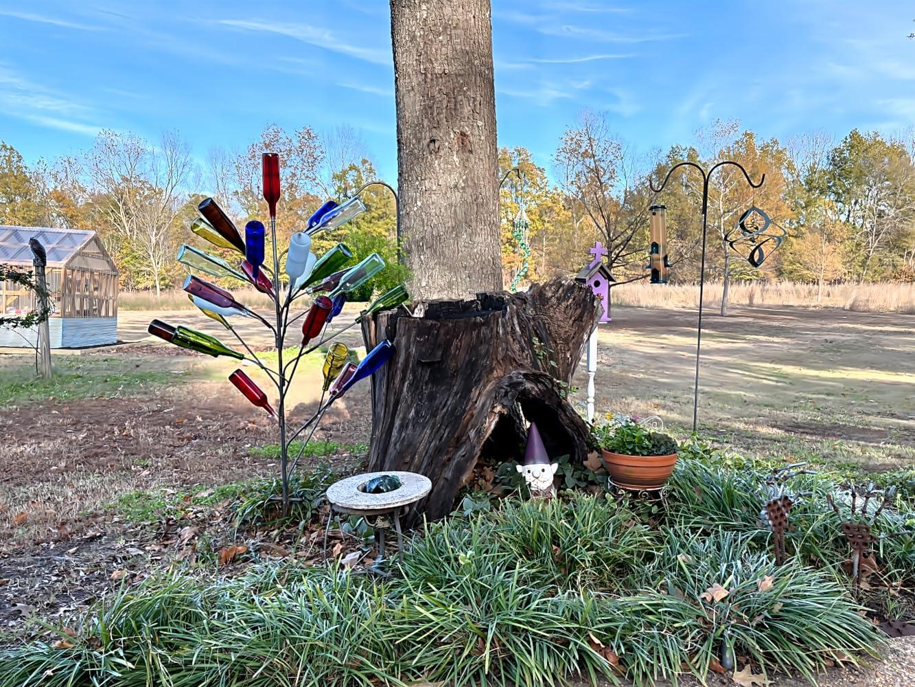 BottleTree The Big Daddy Bottle Tree | Outside Yard Garden Decor | No Assembly Required | Displays 25 Bottles | 5 ft (60\") Tall | Heavy Duty Welded Solid Raw Steel | Unpainted | Made in Mississippi USA