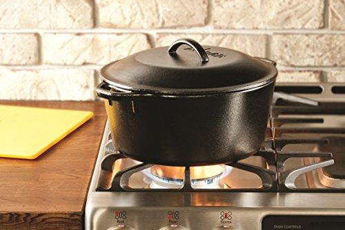 Lodge Lodge L8DOLKPLT Cast Iron Dutch Oven with Dual Handles, Pre-Seasoned, 5-Quart