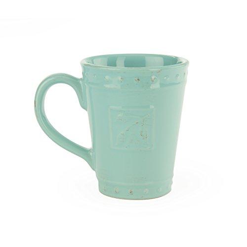 Signature Housewares Signature Housewares 4 Piece Sorrento Collection Stoneware Dinnerware Set, Aqua Blue