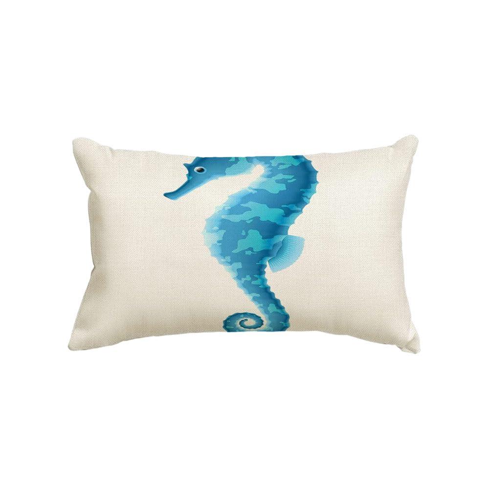 Avnaalvl Winter Linen Throw Pillow Covers 12x20 Farmhouse Isolated Horsefish Seahorse Without Wild Hippocampus Mesh Tool Animals Zoo Habitat Wildlife Nature Decorative Square Pillow Cover for Couch Sofa Bed