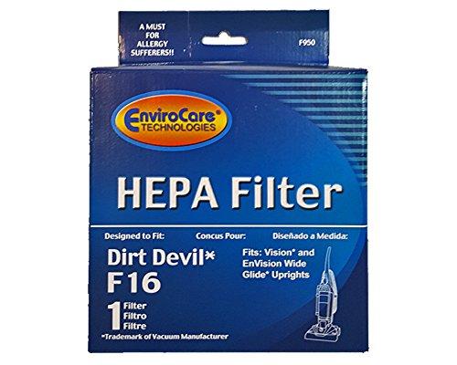 Royal Dirt Devil (2) Royal Dirt Devil F16 HEPA Vacuum Filter, Vision, Envision wide glide Uprights Vacuum Cleaners, F16, 2JW1000000, 086710, 86710, and all other Dirt Devil vacuums using the F16 filter