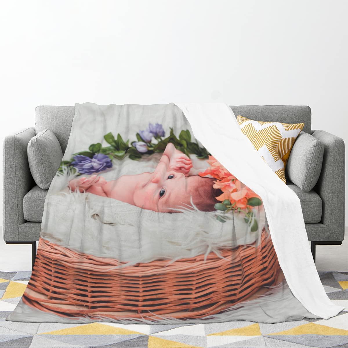 AXKEUDO AXKEUDO Custom Blankets with Text Picture Collage Customized Throw Blanket,Birthday Anniversary Wedding Personalized Halloween Christmas Couples Gift for Boyfriend Girlfriend 78.7\"X59\" 1 Photo-3