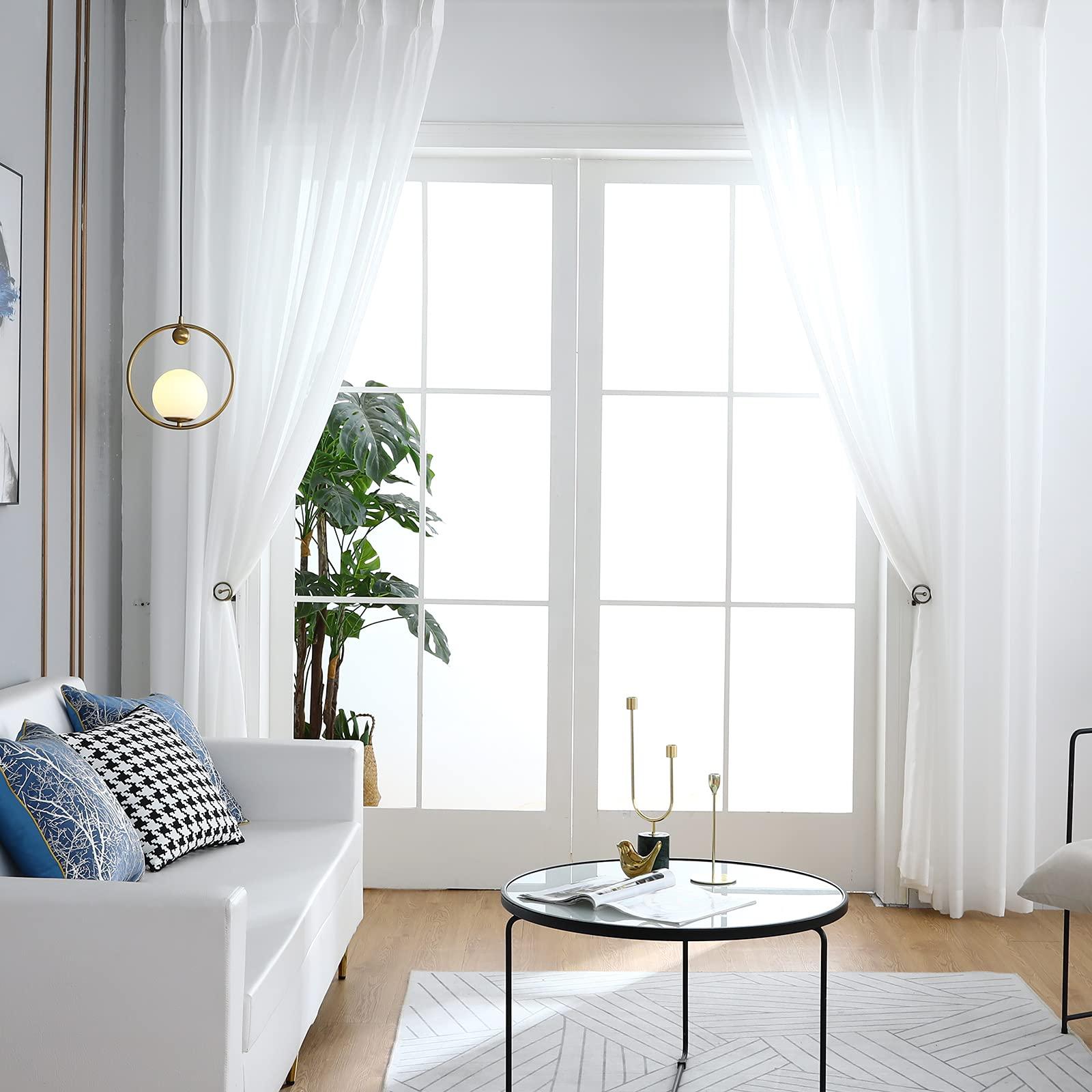 Chimei Curtain Holdbacks Pair, Metal Curtain Pole Tie Backs, Cutain Pole Tiebacks Hooks Bronze Metal, Curtain Rails and Fittings for Home Decor