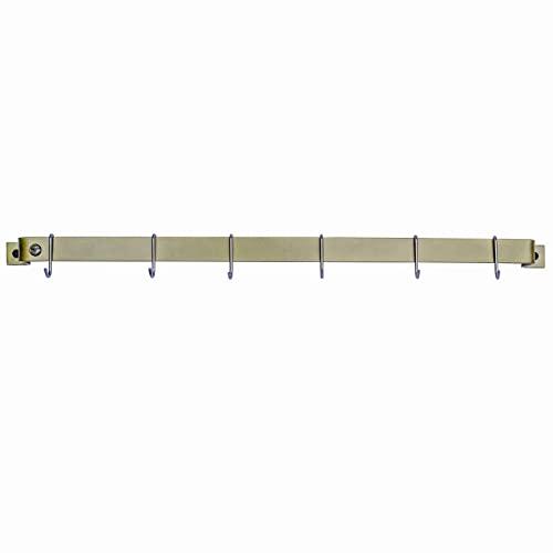 Enclume Enclume Handcrafted 36" Easy Mount, 6 Hooks, Brass Wall Rack