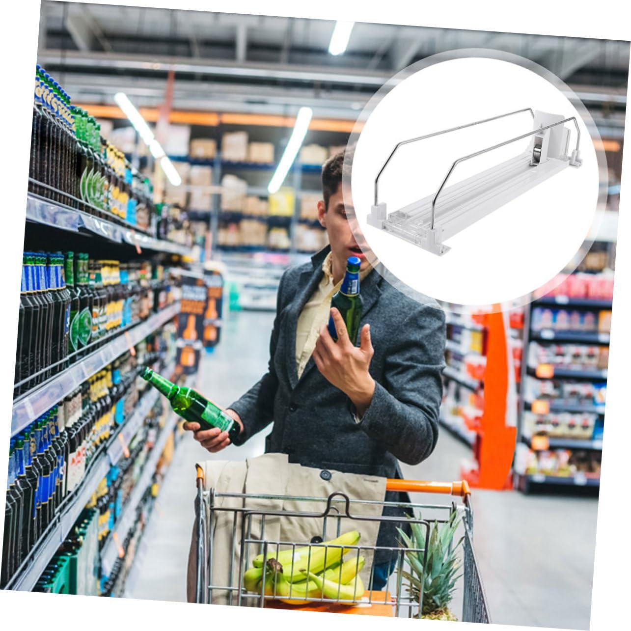 Hemoton Hemoton Supermarket Shelf Pusher Beverage Dispenser Drink Automatic Replenishment Organizer 300 Bottle Sliding Organizer for Efficient Drink Display