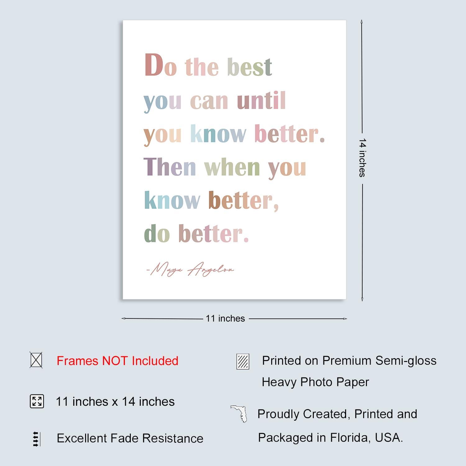 Buffay Motivational Wall Decor - Kids Affirmations Quote - Office Wall Art - Encouragement Gift - Inspirational Poster for School Classroom Bedroom UNFRAMED Print (11X14 INCH)