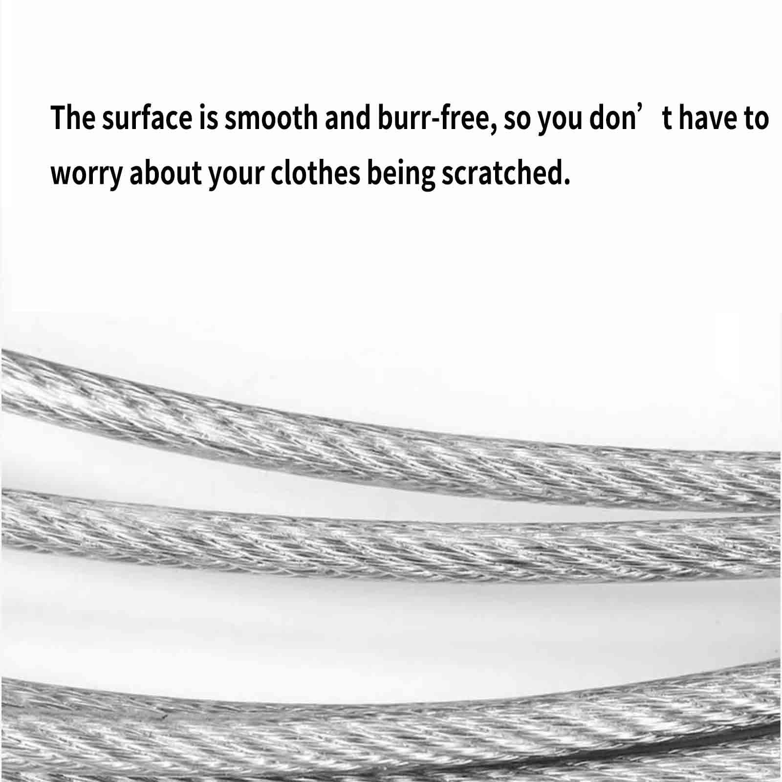 JUSHZ Retractable Washing Line Rope Clotheslines Clothesline Clothes Line for Outdoors Heavy Duty Strong Thick Steel Wire Rope Stainless Steel Outdoor Waterproof Rustproof Balcony (8m,Silver)