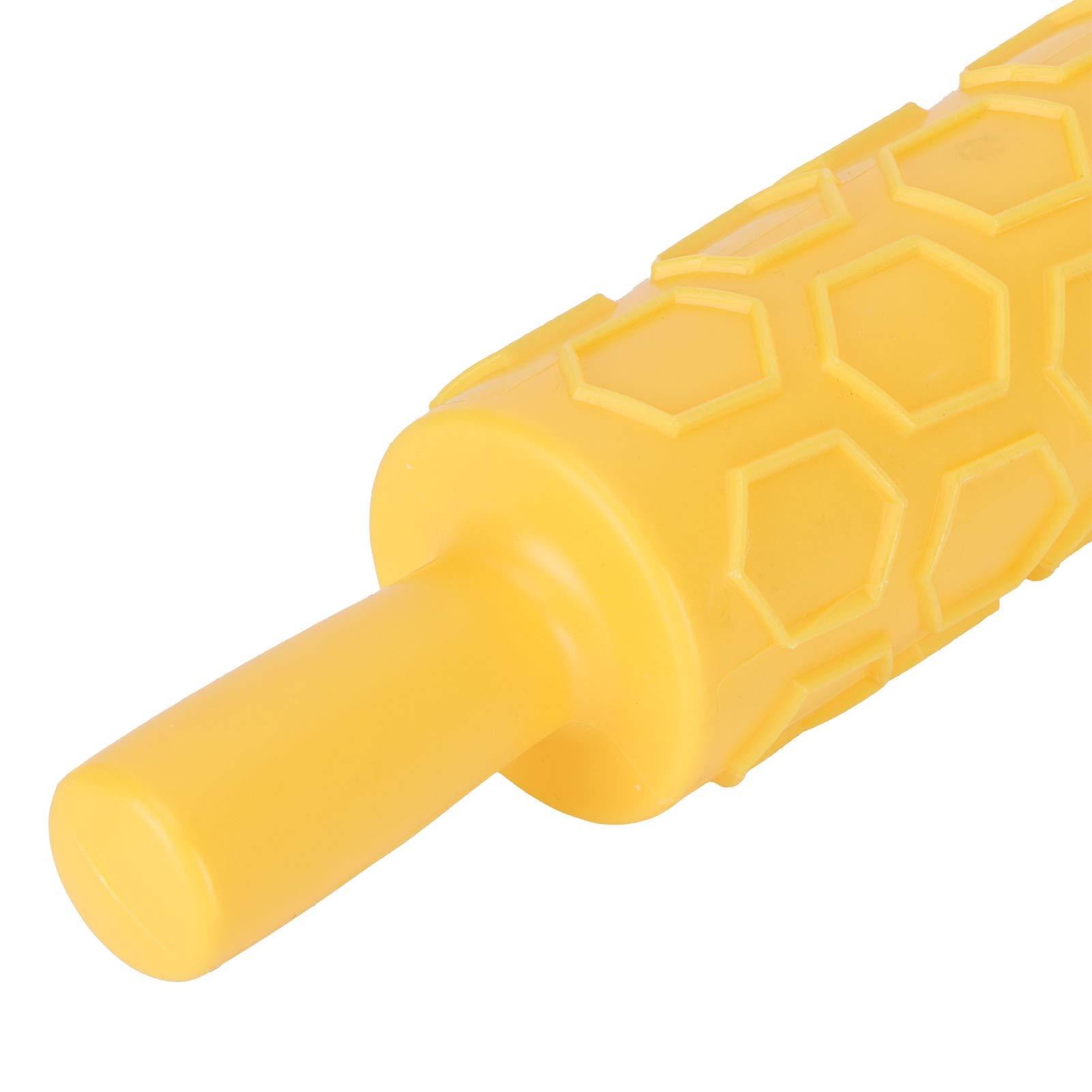 Milltrip Embossed Rolling Pin, Fondant Roller Plastic Handle Rolling Pin for Biscuits Pastry Cake Decoration(#2)