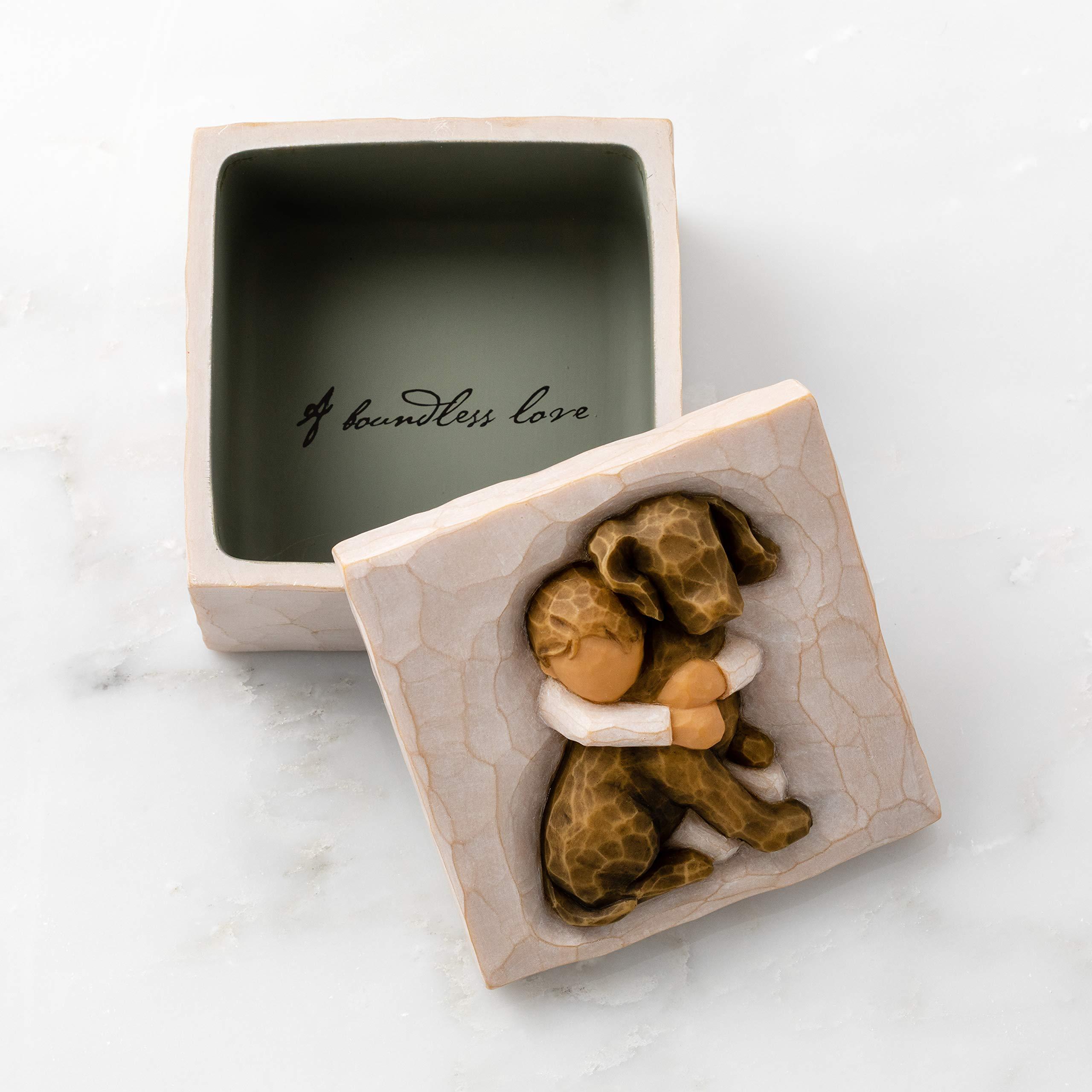 Willow Tree Willow Tree Hug (dark dog), sculpted hand-painted Keepsake Box