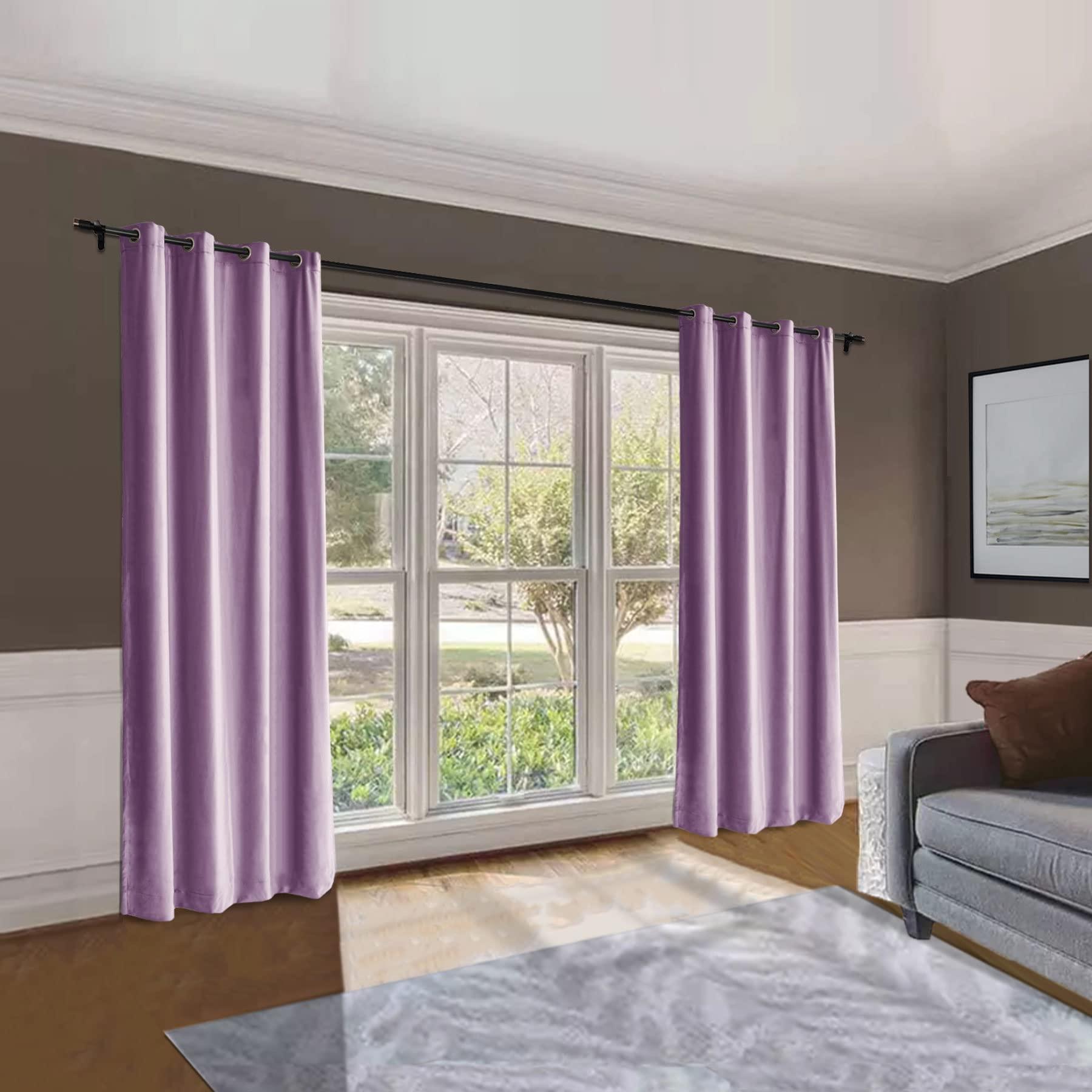 Fcosie Fcosie Extra Long Grommet Curtains - Custom Made Soft Velvet Drapes 10 to 24 feet Length - Room Darkening Window Panels in Violet - High Curtains for Living Room, 100" Wide by 204" Long, 1 Panel