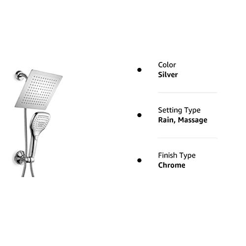 Dream Spa Dream Spa Ultra-Luxury 9" Rainfall Shower Head/Handheld Combo. Convenient Push-Button Flow Control Button for easy one-handed operation. Switch flow settings with the same hand! Premium Chrome