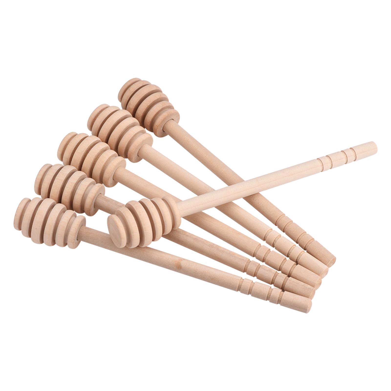 flexman FLEXMAN 50Pcs Honey Dipper Sticks, Wooden Honey Mixing Stirrer, Honey Stirrer Stick for Honey, Syrup, Molasses or Viscous Liquid, Wedding Party Gift (Take Honey King Slotting 16CM)
