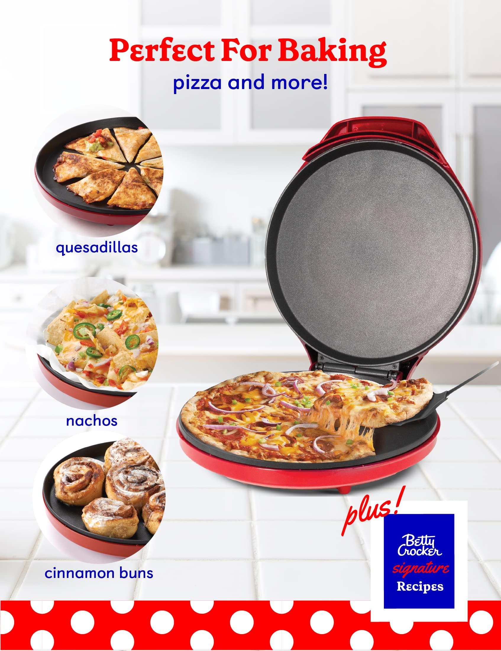 Betty Crocker Betty Crocker Countertop Pizza Maker, 1440-Watt Pizza Maker Machine for Home, BC-2958CR