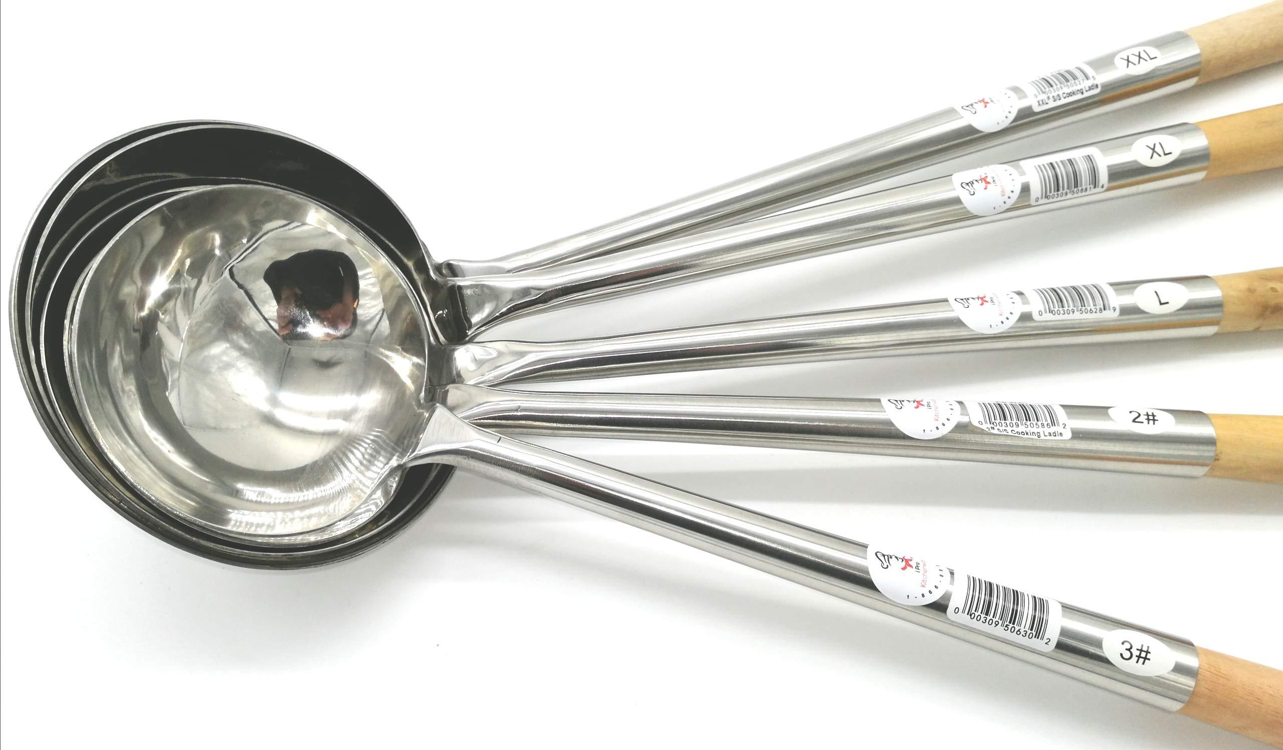 iPro Kitchenware 6 oz Chinese Cooking Ladle *(Width: 4-1/4" x Length: 17") Size: Small