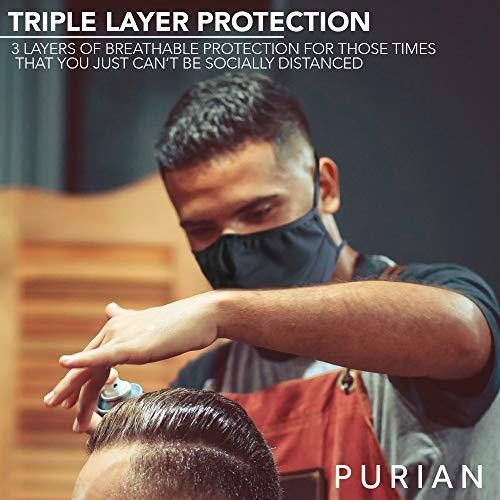 PURIAN PURIAN Big Mask Adult XL (Extra Large) Beard Mask for Men, Face Mask with Black Straps include Quick Fit Cord Lock Toggles for All Day Use