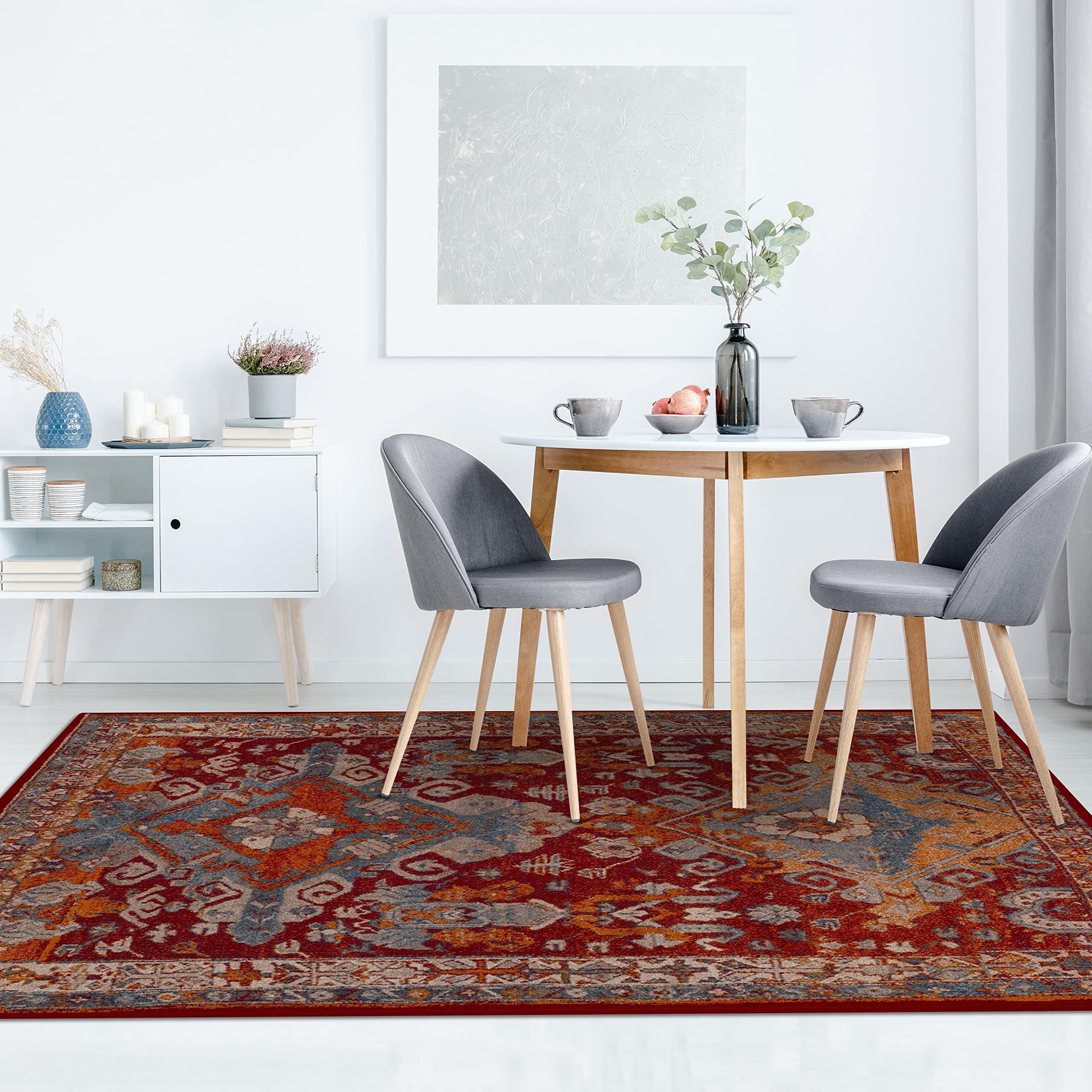 LUXE WEAVERS LUXE WEAVERS Moroccan Floral Red 9x12 Area Rug for Living Room