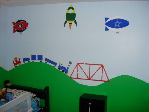 My Wonderful Walls Full 5 Piece Train Stencil for Painting a Train on The Walls of a Transportation Mural