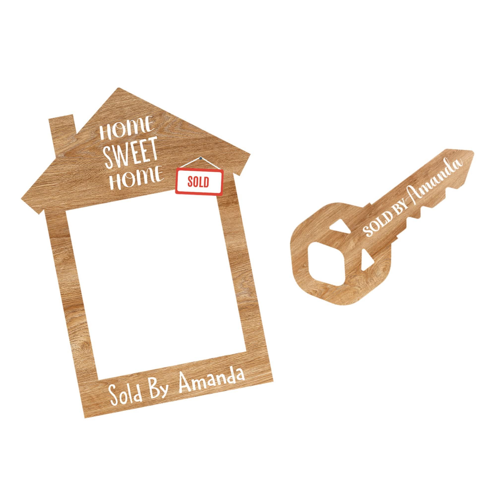 SPEEDYORDERS House Key Photo Prop Signs Real Estate Sign Home Owner Gift Realtor Custom Key Prop Home Decor Realtor Gifts Custom Sign Sold Sign Real Estate Gifts For Realtors - Bundle Bright Wood Key Size M