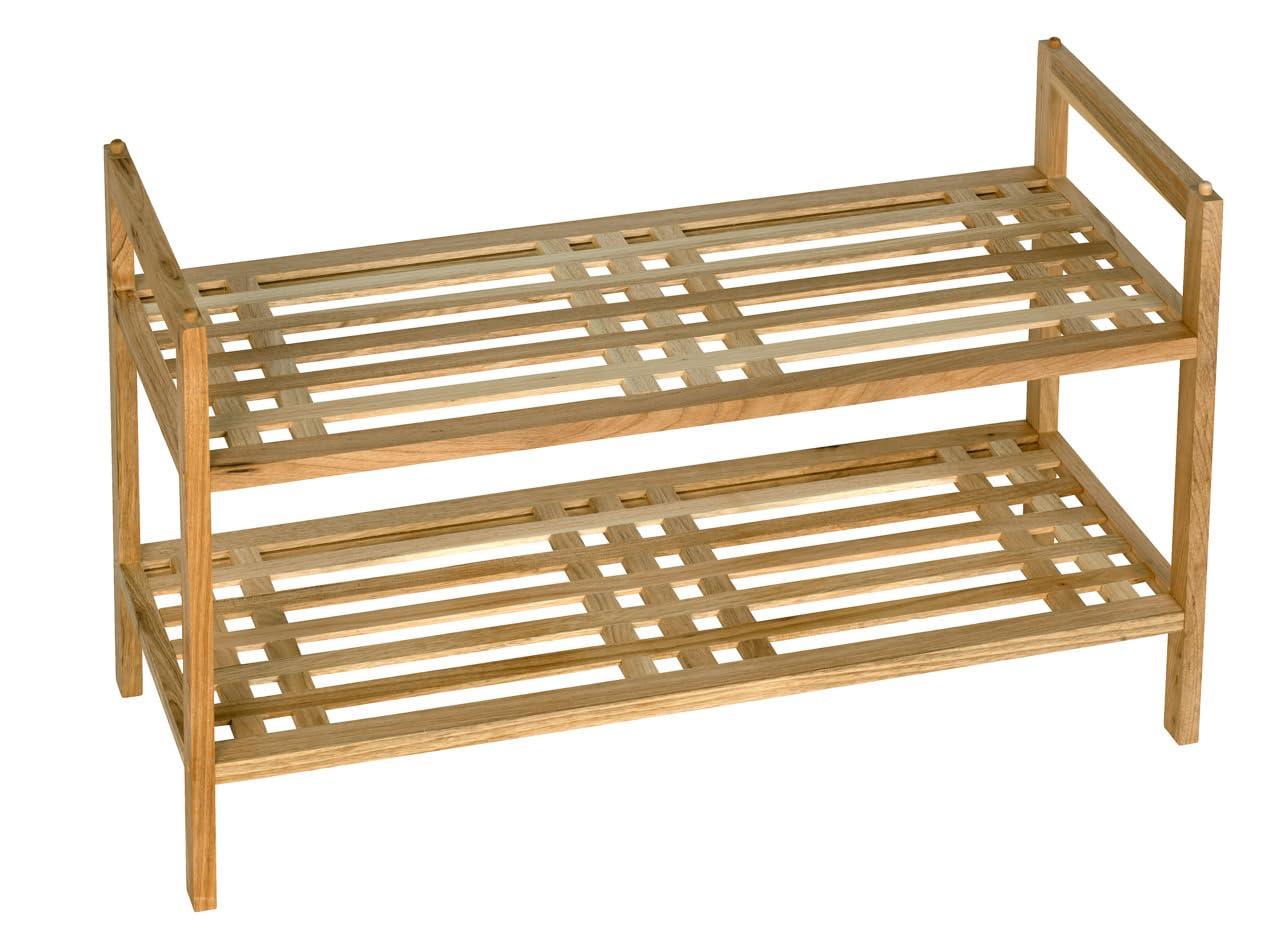 Wenko Wenko 18616100 Norway Walnut Wood Shoe Shelf, 69 x 40.5 x 27 cm