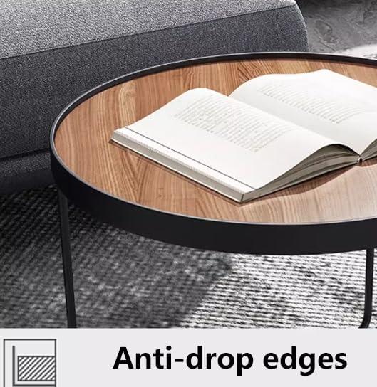 Torzk Torzk Stackable Design Modern Round Coffee Table Set of 1/2/3, Industrial Small Nesting Side Tables with Metal Frame for Couch Living Room, Bedroom, Office (Size : 1set 80+60+50cm)