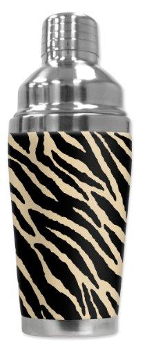 Mugzie Mugzie "Tan Zebra" Cocktail Shaker with Insulated Wetsuit Cover, 16 oz, Black