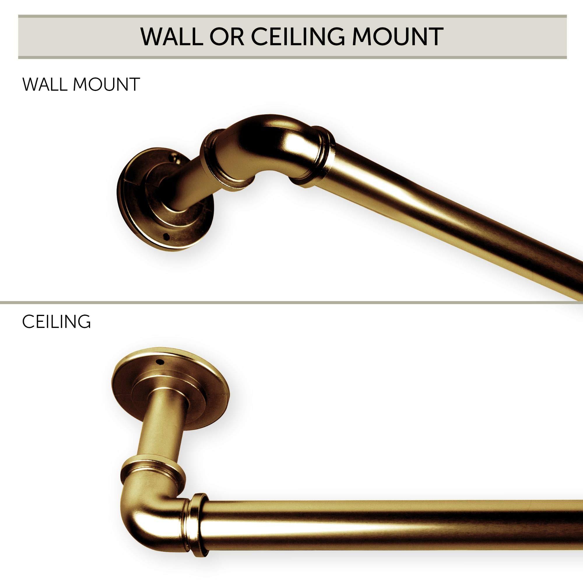 Contemporary Home Living Contemporary Home Living Pipe Blackout Metal Curtain Rod - 170" - Gold