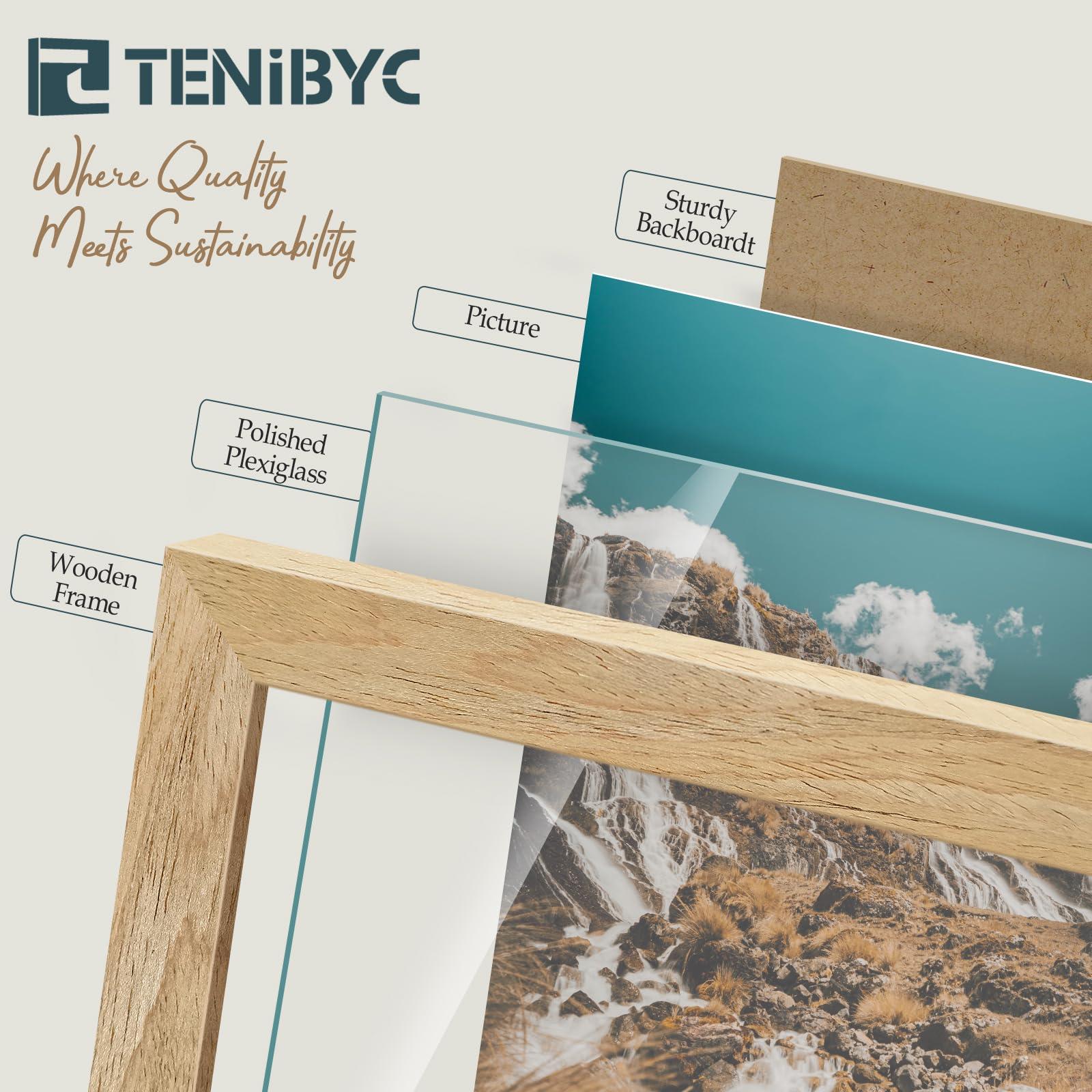 TENIBYC TENIBYC 20x30 Poster Frame Set - 4 Pack, Textured Natural Solid Wood Picture Frame, Wall Gallery Frame - Wall Hanging