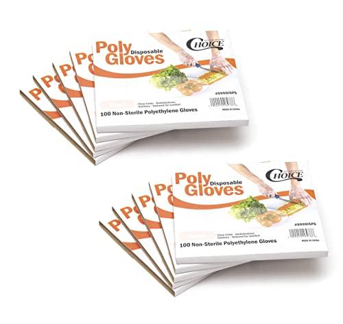 Choice Organic Choice Poly Disposable Polyethylene Gloves (Pack of 1000 - Small)