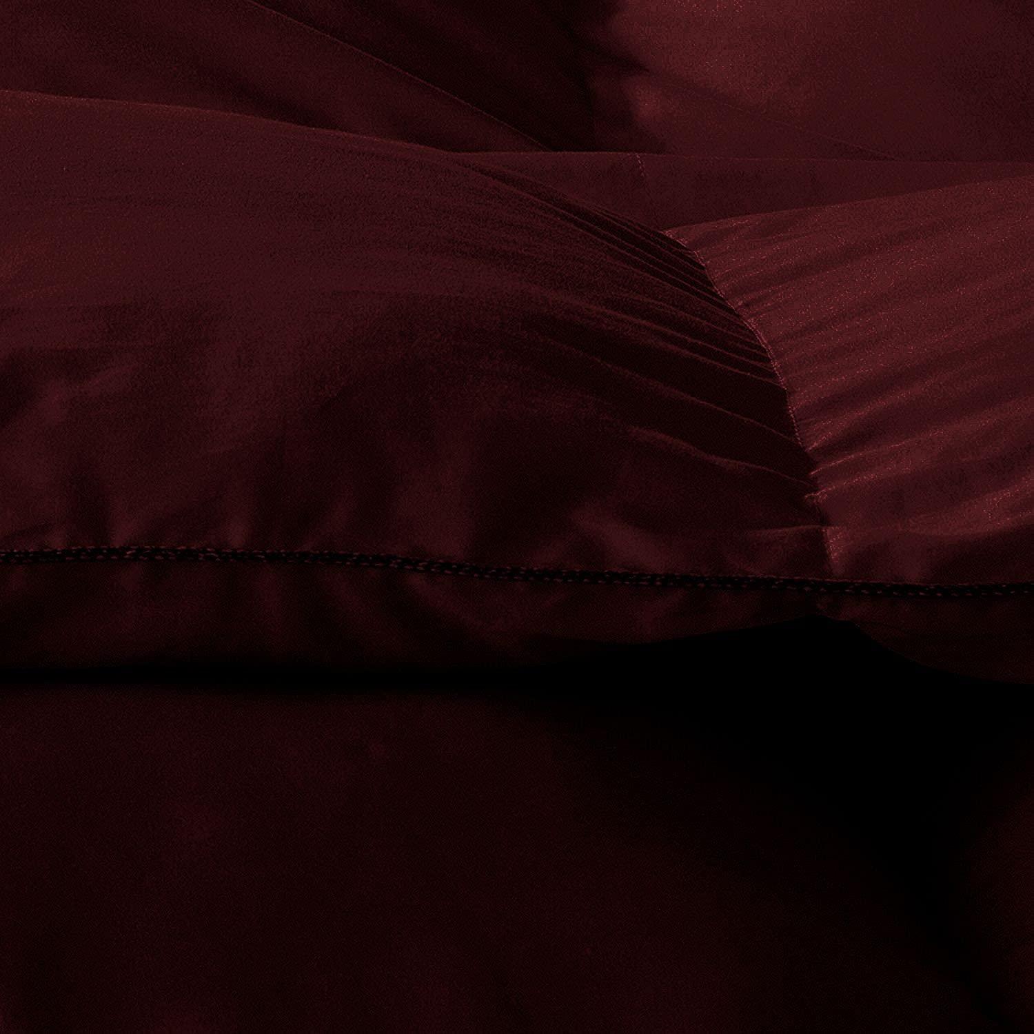 High Kotton 7 Piece Bed-in-A-Bag Comforter & Sheet Set 15\" Deep Pocket, 100% Egyptian Cotton Cal-King Size, Wine, Sets Include - 1Comforter, 1Flat Sheet,1Fitted Sheet, 2Pillowcase & 2Pillowsham