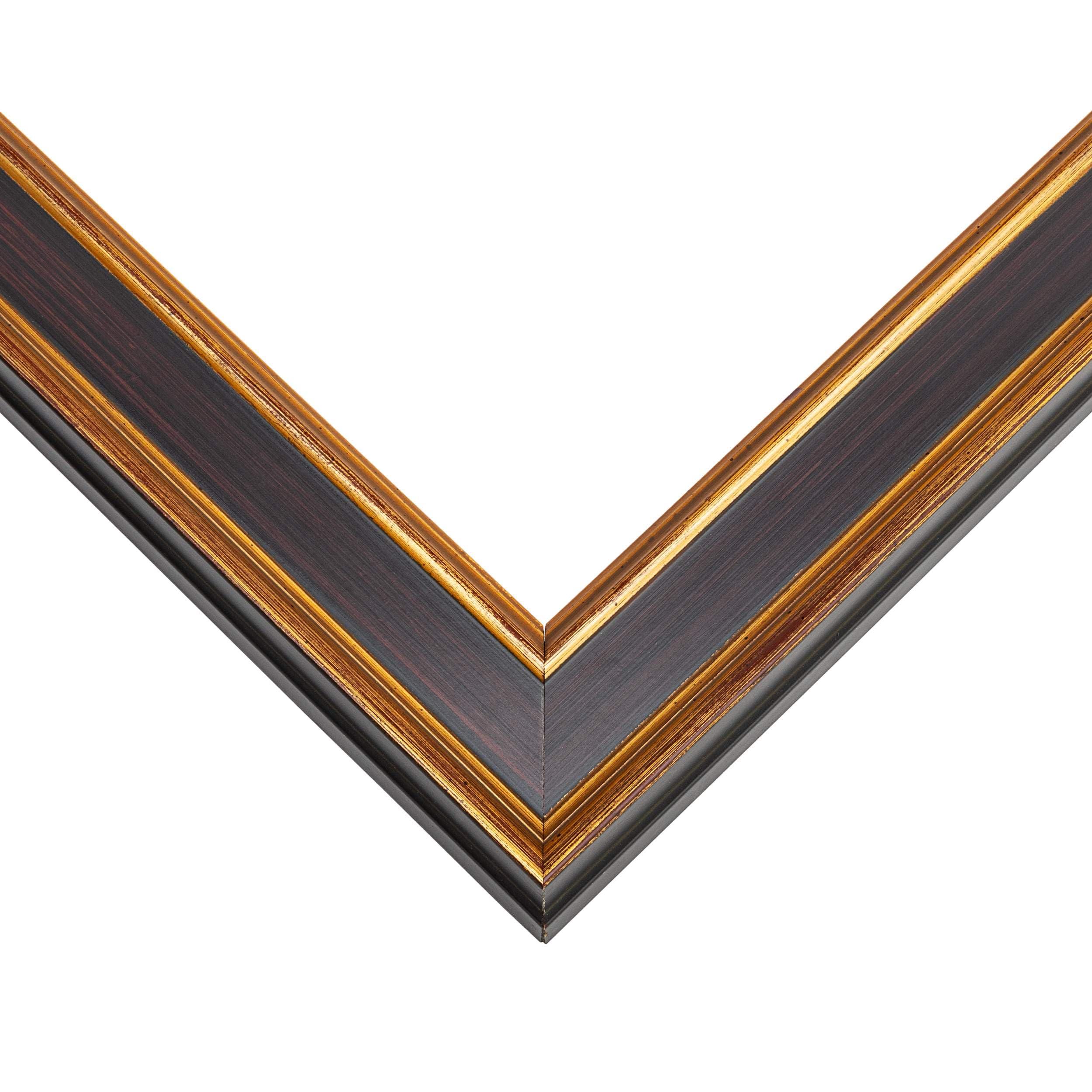 Poster Palooza 16x16 Frame Gold Brown Plein Air | 1.75 Inch Moulding Width | Solid Wood Picture Frame with UV Acrylic Plexiglass, Foam Board Backing & Hanging Hardware Included