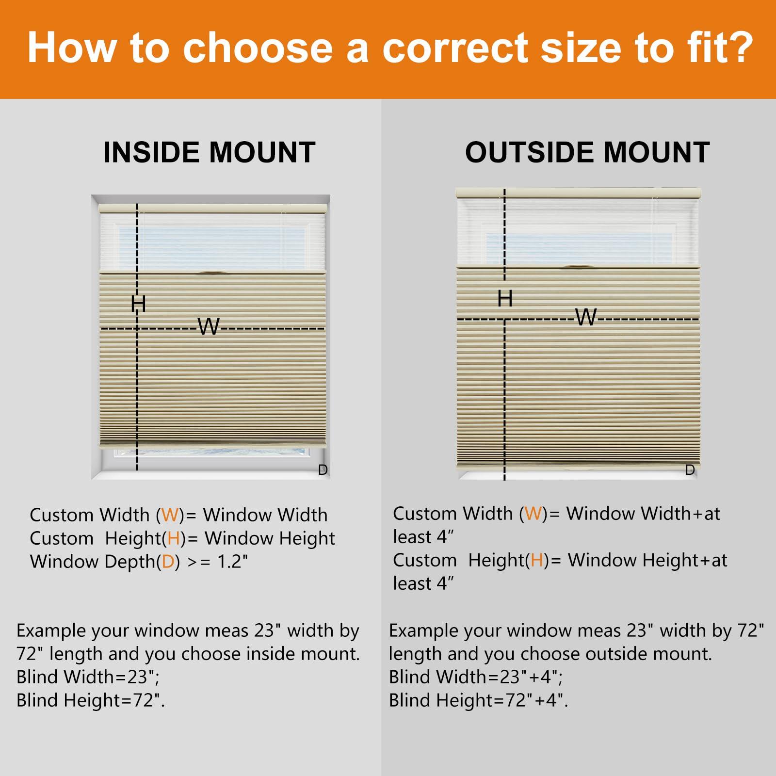 Persilux Persilux Top Down Bottom Up Cellular Cordless Shades with Sheer, Blackout Honeycomb Window Blinds for Windows Shade, Noise Reduction Room Darkening Cellular Blinds & Shades (76"W x 54"H, Light Beige)