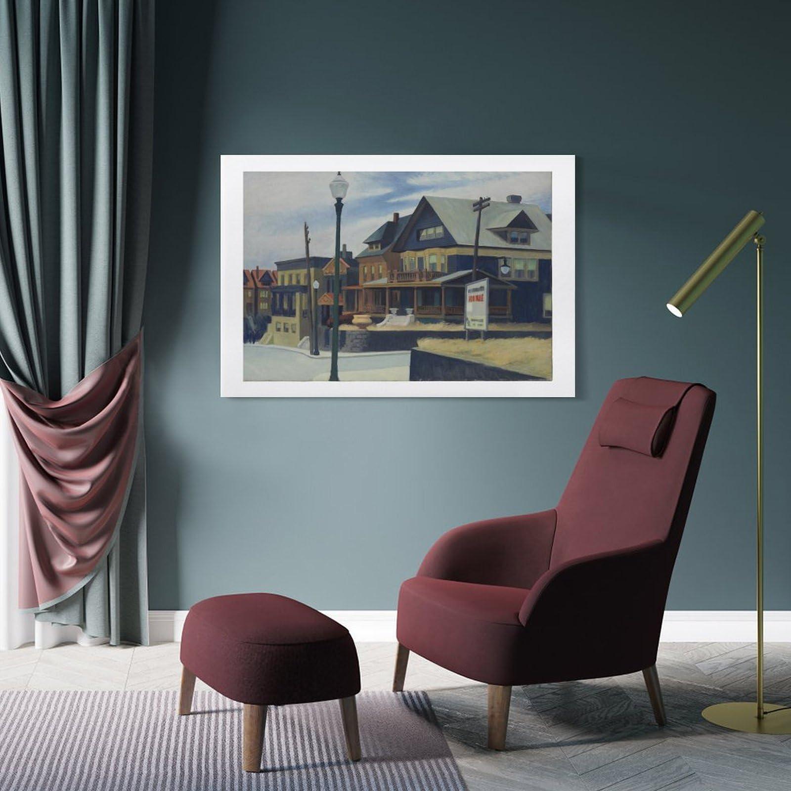 Generic Edward Hopper - City Roofs Prints Wall Art Poster Art Poster Canvas Painting Decor Wall Print Photo Gifts Home Modern Decorative Posters Picture Frame 24x36inch(60x90cm)