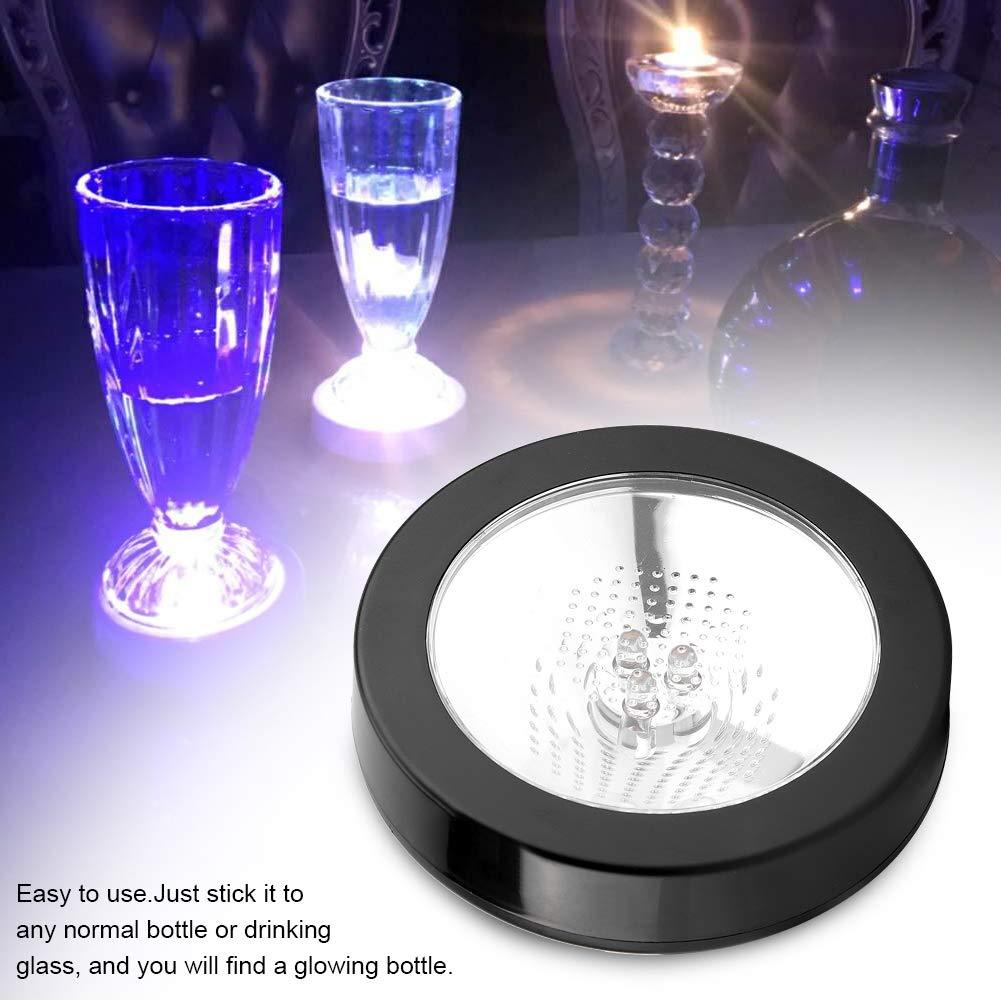 ZAICOLER LED Coaster, Wine Bottle Coaster Drink Coasters LED Bottle Lights Light Up Coasters Bottle Lights for Liquor Bottles (Black Shell)