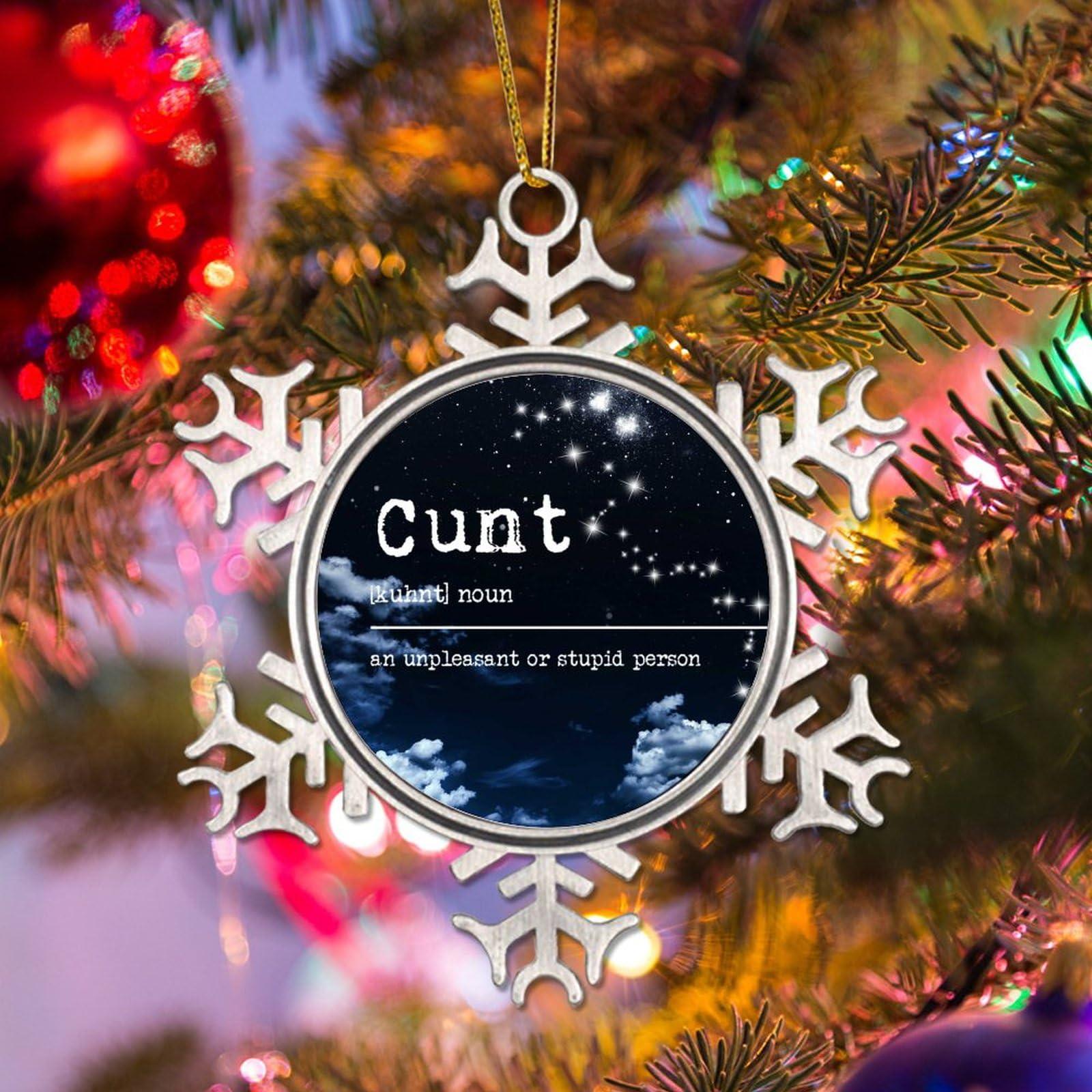 CowkissSign CowkissSign Cunt Ornaments - Christmas Cunt Definition Ornament - Typography Post Print Christmas Stocking Filling Gift Noun Definition Christmas Ornaments New Year Gift to Family