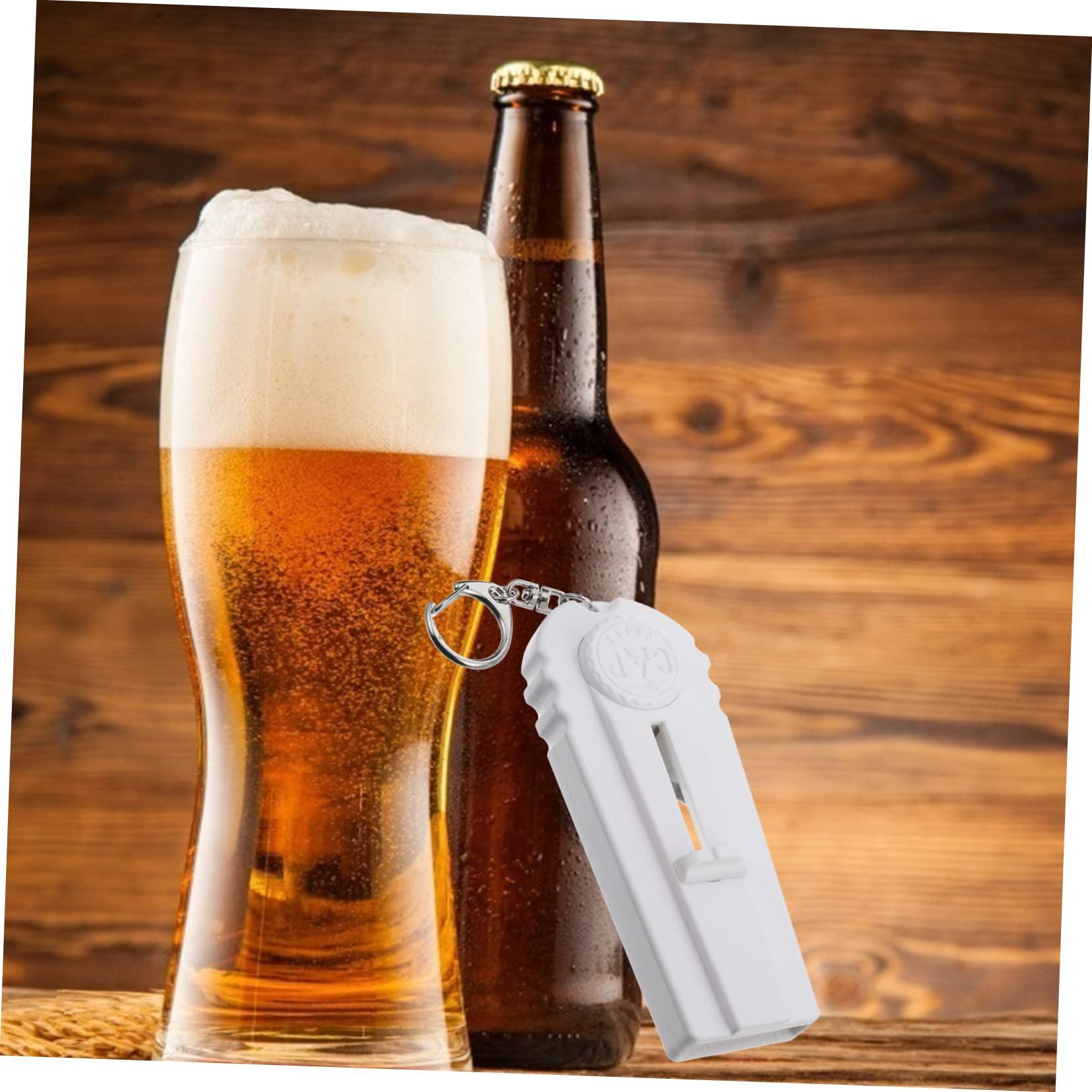 Hemoton Hemoton Bottle Opener Bottle Cap Launcher Bottle Lid Remover Wine Opener Keychain Bottle Cap Opener Automatic Wine Opener Beer Cap Shooter Zappa Drink Bottle Household Iron Travel White