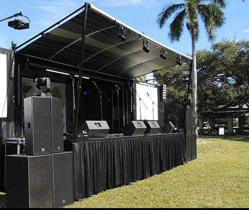 Generic Generic Stage Skirt, Black Stage Skirting Shirred Pleat, Any Length and Height (12ft Lenght x 8\"\" Height)