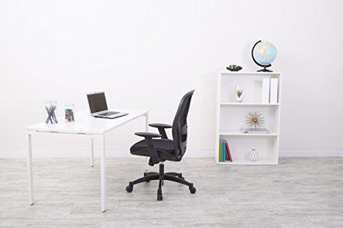 Space Seating SPACE Seating Breathable Mesh Black Back and Padded Mesh Seat, 2-to-1 Synchro Tilt Control, Adjustable Arms and Lumbar Support with Gunmetal Finish Base Managers Chair